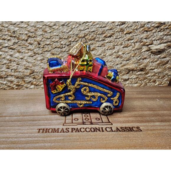 Vtg. Thomas Pacconi Blown Glass Christmas 2003 5 Piece Train Set Ornaments Boxed - Picture 5 of 13